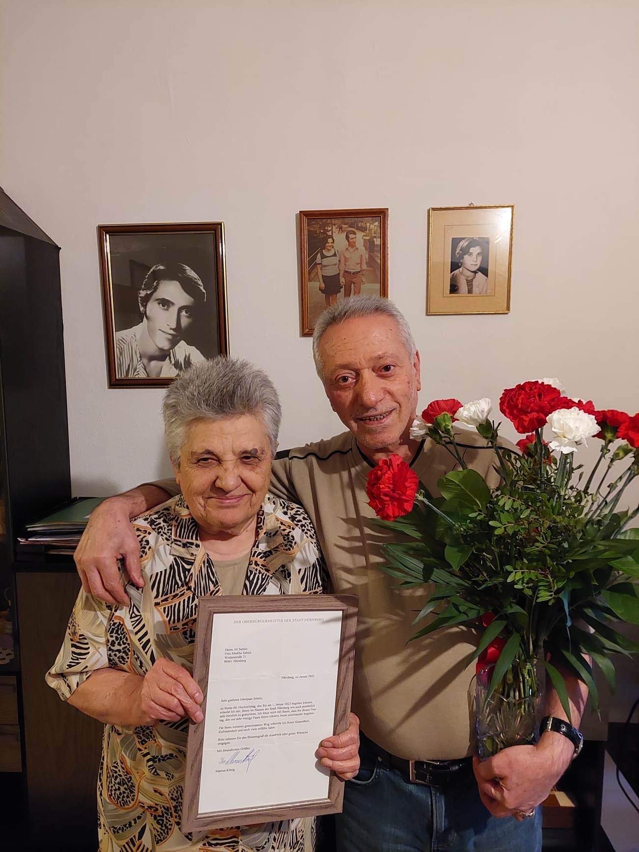 Belediye Başkanı König, Sabsız ailesinin evlilik yıldönümünü kutladı.